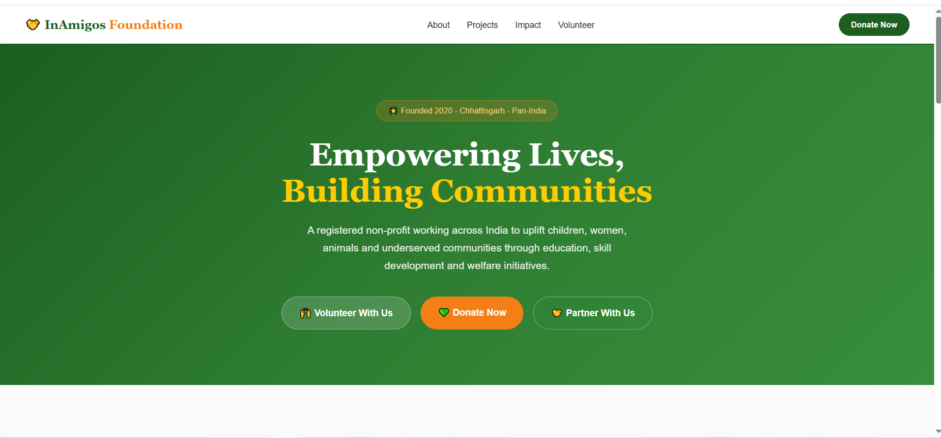 NGO Website preview